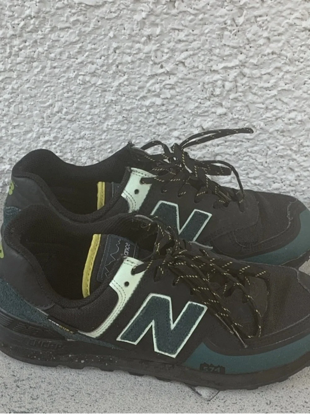 New Balance Black with Teal & Yellow Accent Sneakers